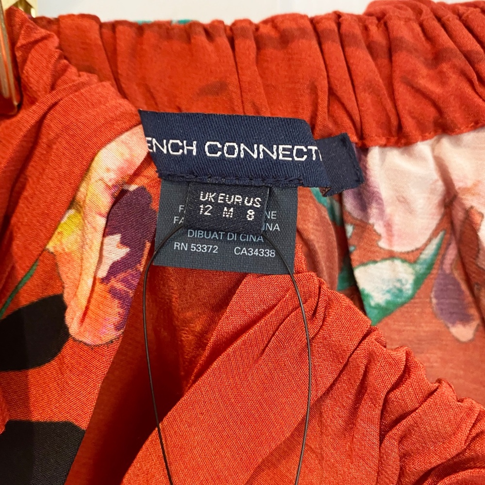 French Connection Delphine Dress One Shoulder Copper Coin Burnt Orange Sz 8 NWT - Picture 7 of 11